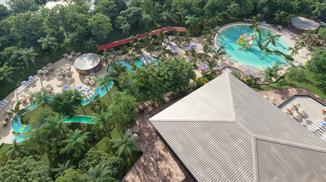Estrutura de bangalôs e restaurantes em meio à natureza do Itororó Park Club